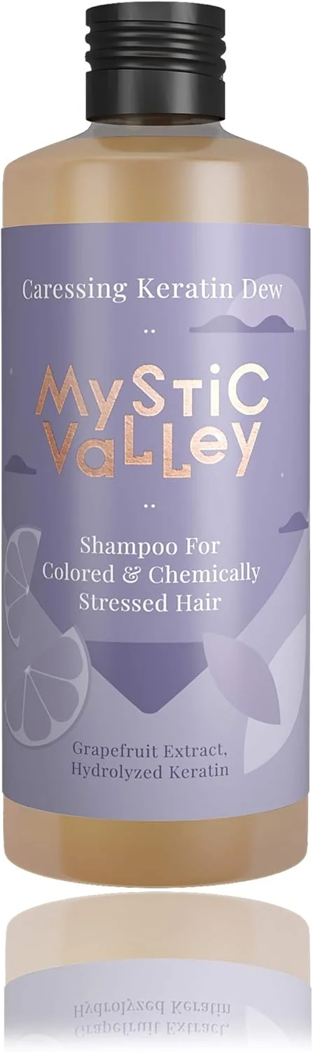 شامپو کراتین صاف کننده میستیک ولی، محافظت از رنگ و ترمیم موهای نازک و آسیب دیده بر اثر مواد شیمیایی، بدون سولفات و پارابن - 350 میلی لیتر