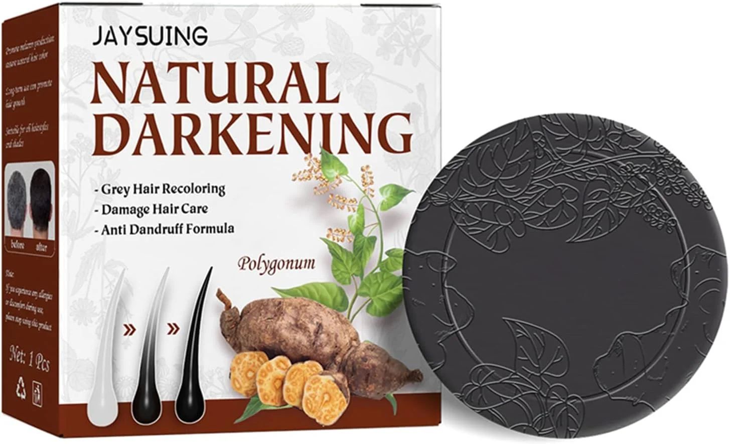 شامپو صابونی چند گل پشمکی Joleritc، یک عدد، تیره کننده طبیعی موهای خاکستری و ترمیم کننده موهای آسیب دیده