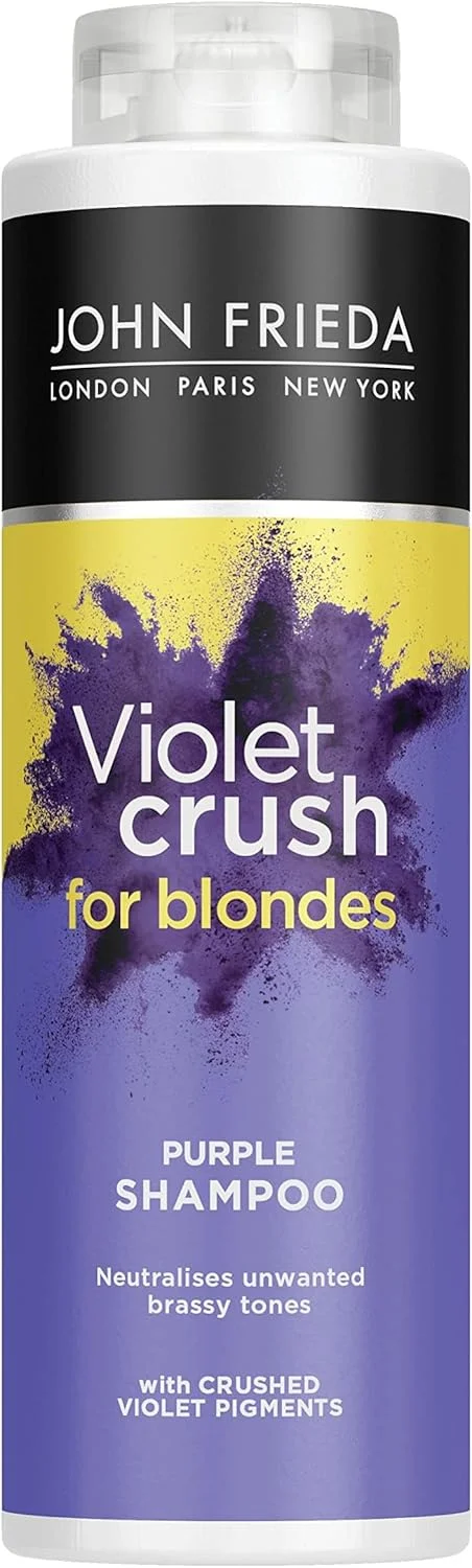 شامپو بنفش جان فریدا Violet Crush، 500 میلی لیتر، شامپو تنظیم کننده رنگ بنفش برای موهای بلوند، بسته اقتصادی شامپو