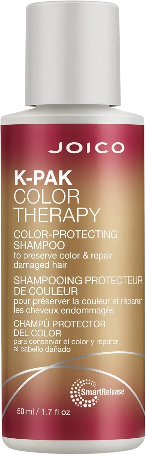 شامپو محافظ رنگ مو جویکو K-PAK Color Therapy | برای موهای رنگ شده | افزایش درخشندگی | بهبود خاصیت ارتجاعی | ترمیم شکستگی | بازسازی موهای آسیب دیده | حاوی کراتین و روغن آرگان | 50 میلی لیتر