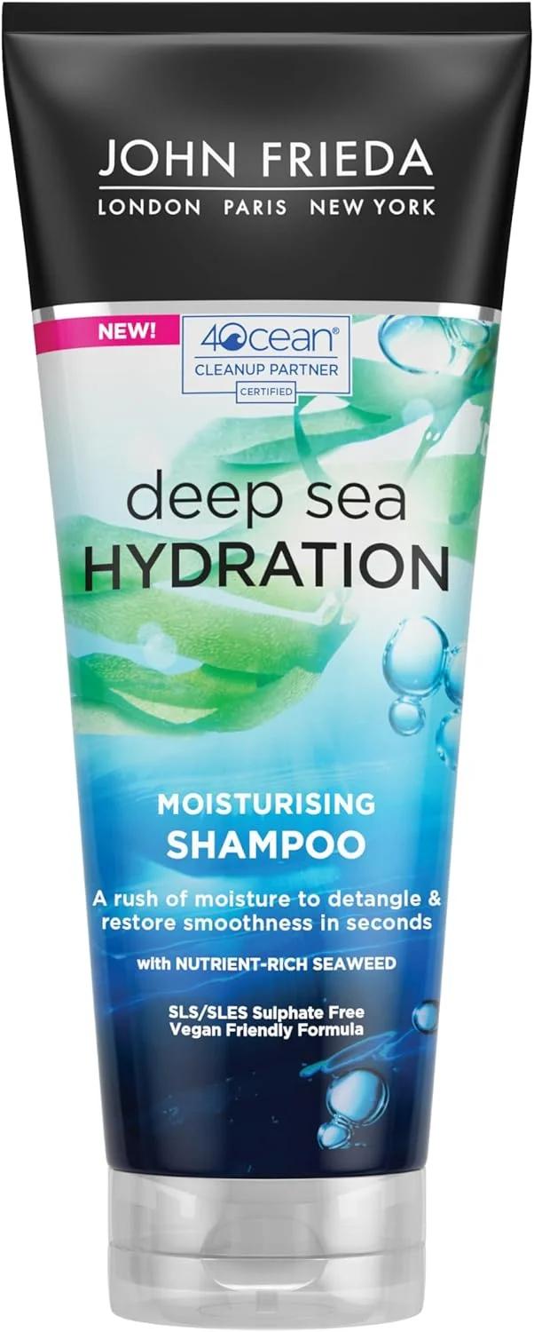 شامپو آبرسان موهای رنگ شده جان فریدا مدل Deep Sea Hydration، مناسب موهای خشک و آسیب دیده، 250 میلی لیتر