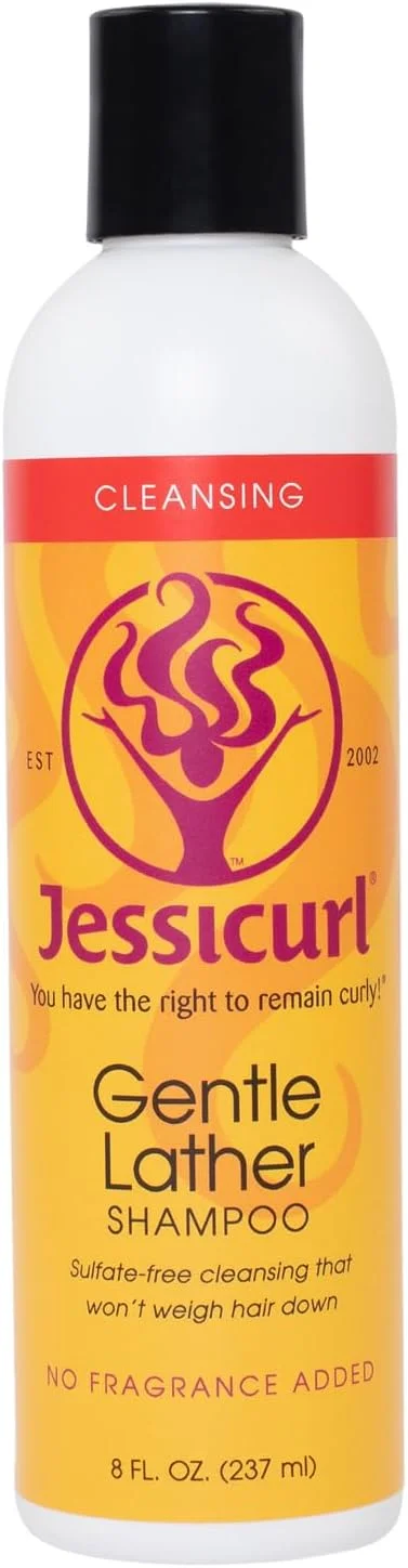 شامپو کف ملایم Jessicurl، بدون عطر، 236 میلی لیتر. شامپو پاک کننده موهای فر، وگان، شامپو بدون سولفات