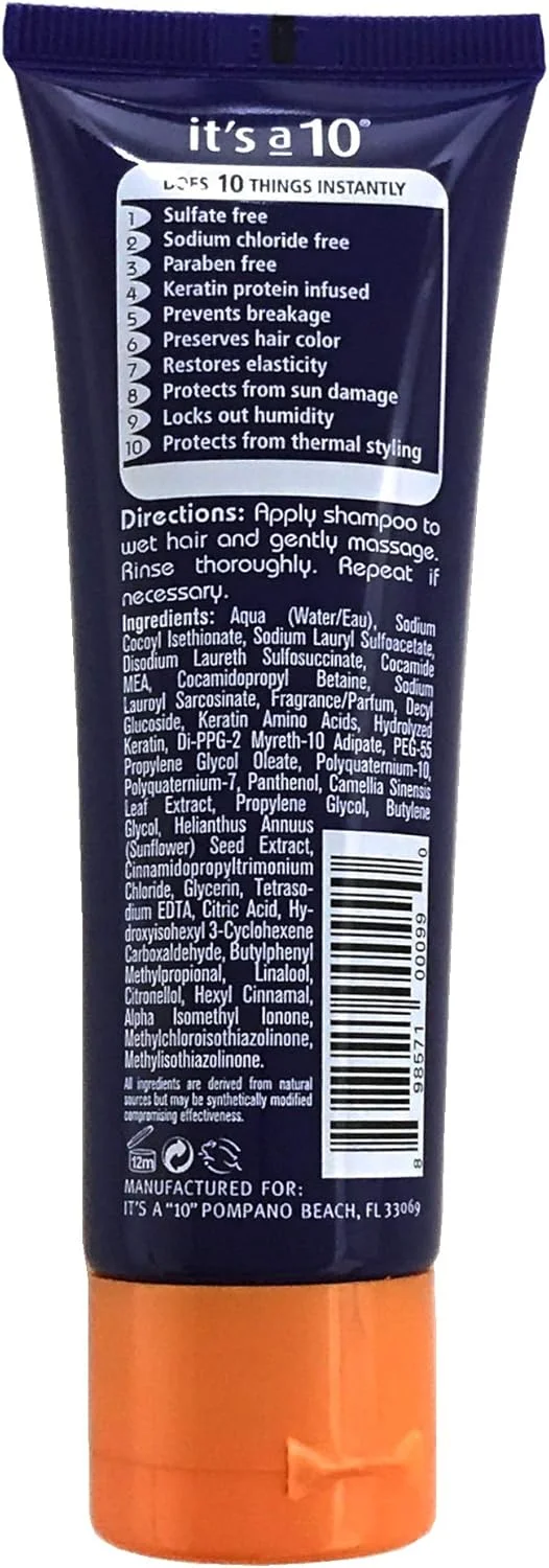 شامپو معجزه آسای 10 در 1 به همراه کراتین، مناسب برای آقایان و بانوان، 60 میلی لیتر شامپو معجزه آسای 10 در 1 به همراه کراتین، مناسب برای آقایان و بانوان، 60 میلی لیتر