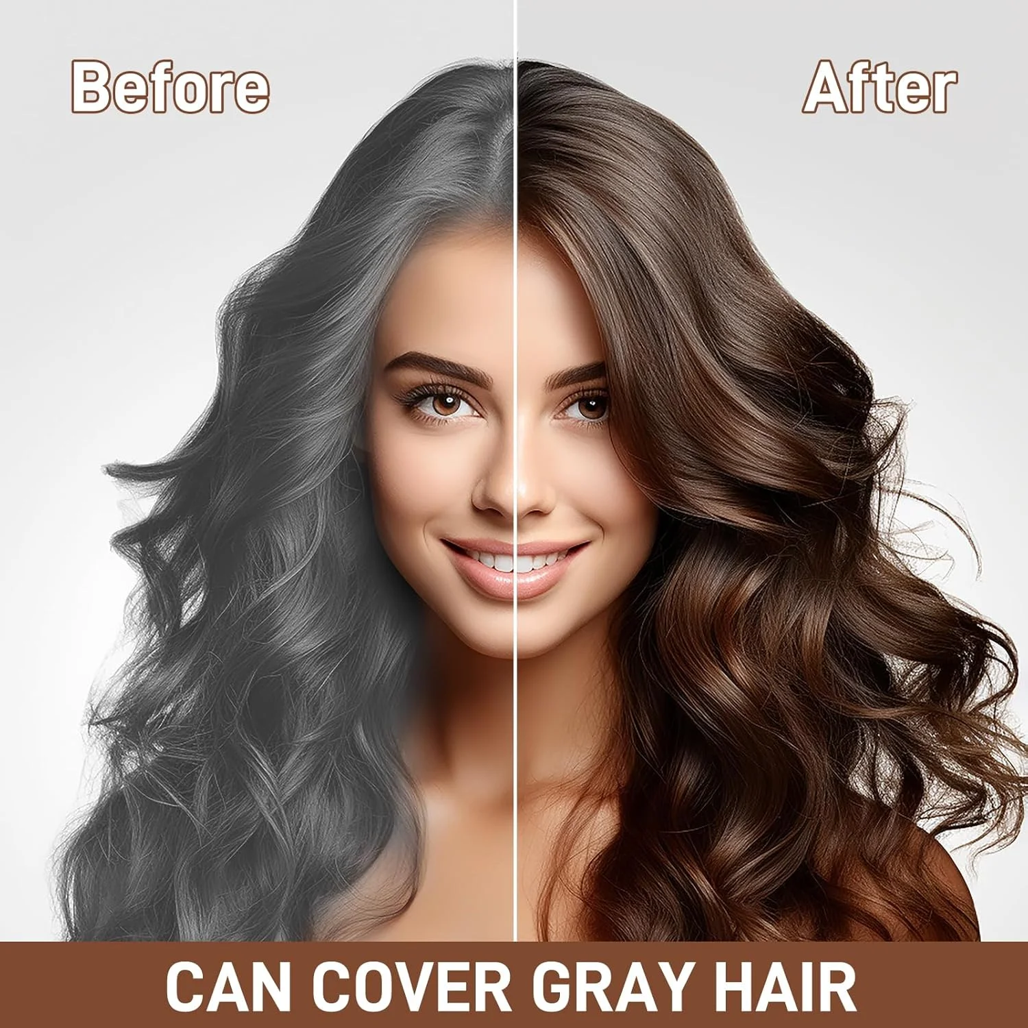 شامپو رنگ مو قهوه ای تیره فوری، رنگ مو نیمه دائمی، قهوه ای تیره، شامپو رنگ مو، شامپو 5 در 1 ضد موهای خاکستری، شامپو رنگ فوری طبیعی برای مردان و زنان، 500 میلی لیتر (قهوه ای تیره)