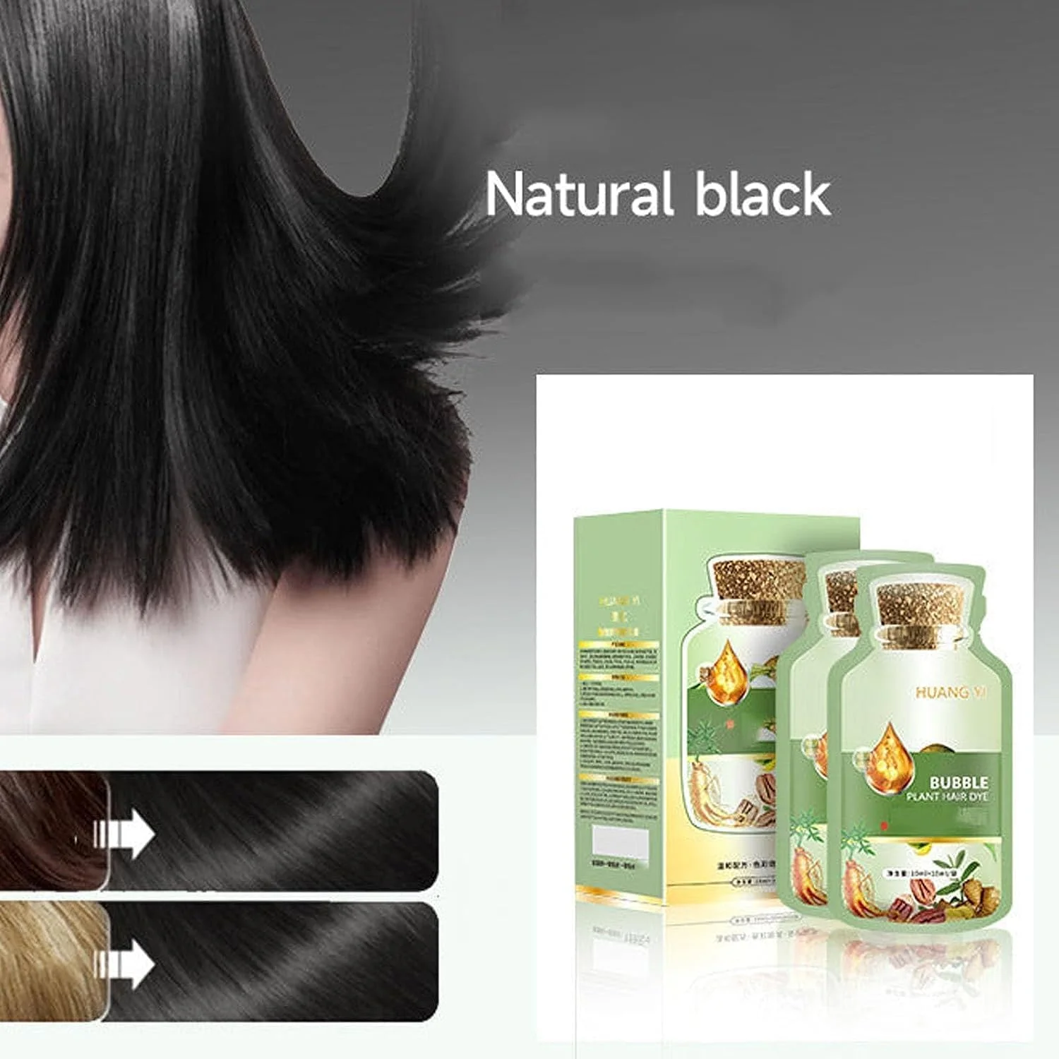 رنگ مو گیاهی جانگو، کرم رنگ مو میوه ای گیاهی، شامپو رنگ مو گیاهی حبابی، شامپو رنگ مو فوری و طبیعی، عصاره گیاهی برای رنگ کردن موهای سفید (مشکی طبیعی)