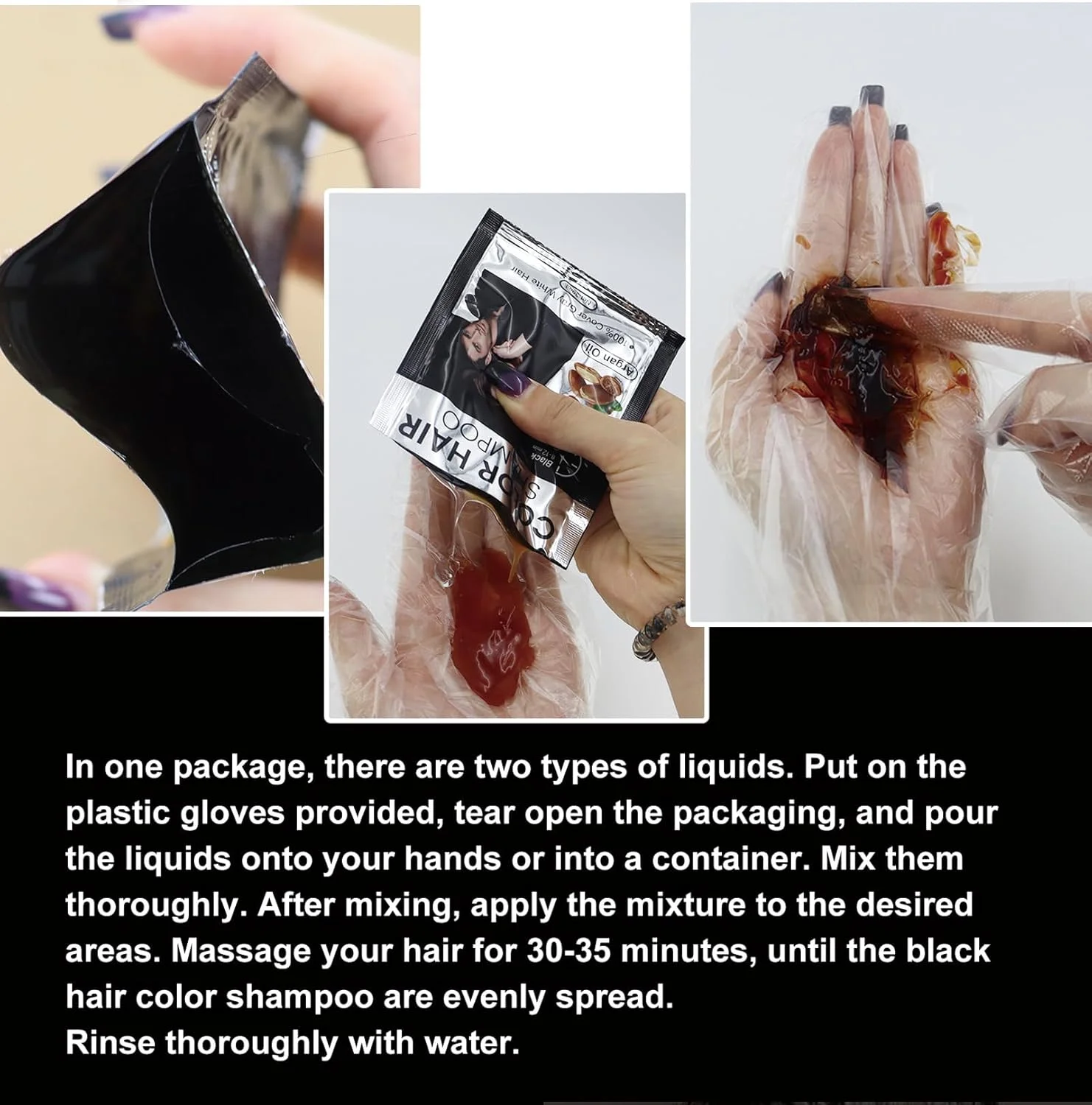 شامپو رنگ موی فوری گیاهی برای موهای سفید تا مشکی، 300 میلی لیتر فرمول ملایم و غیر تحریک کننده، رنگ طبیعی ماندگار برای مردان و زنان، جعبه رنگ موی قابل حمل و آسان شامپو رنگ موی فوری گیاهی برای موهای سفید تا مشکی، 300 میلی لیتر فرمول ملایم و غیر تحریک کننده، رنگ طبیعی ماندگار برای مردان و زنان، جعبه رنگ موی قابل حمل و آسان