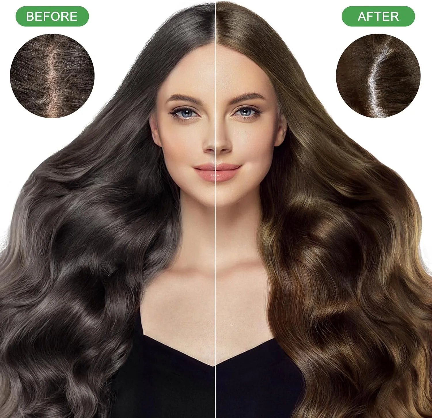 شامپو رنگ موی قهوه ای تیره فوری، شامپو رنگ موی طبیعی، پوشش 100% موهای سفید، آسان و سریع، رنگ موی مشکی نیمه دائمی، شامپو رنگ مو برای آقایان و بانوان (قهوه ای تیره)