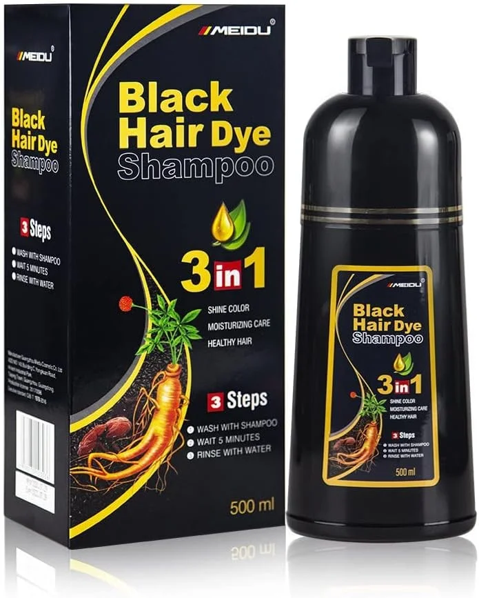 شامپو رنگ مو فوری برای موهای سفید - شامپو 3 در 1 - پوشش 100% موهای سفید - رنگ آمیزی گیاهی مو در عرض چند دقیقه (قهوه ای)