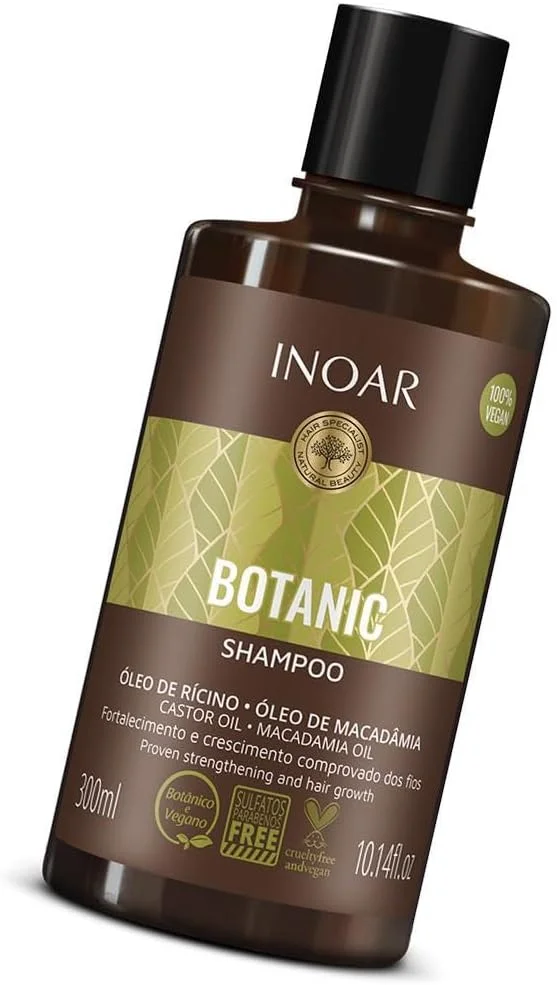 شامپو روغن کرچک بوتانیک اینوآر - فرمول تقویت کننده برای موهای بلند، قوی و سالم با روغن ماکادمیا 300 میلی لیتر