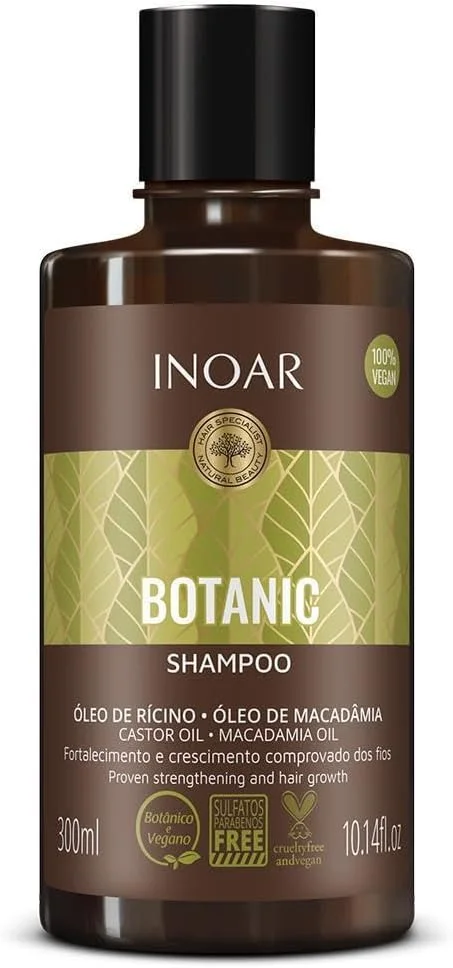 شامپو روغن کرچک بوتانیک اینوآر - فرمول تقویت کننده برای موهای بلند، قوی و سالم با روغن ماکادمیا 300 میلی لیتر