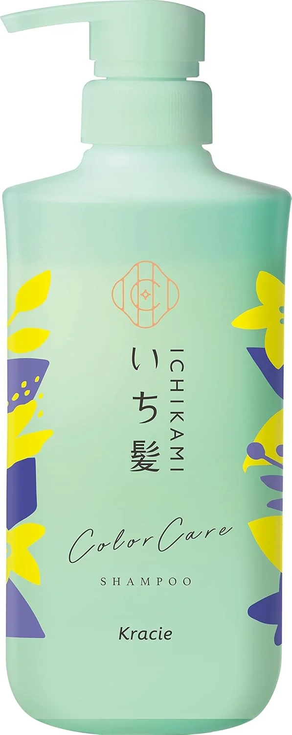 شامپو پمپی مراقبت از رنگ و درمان پایه ای ایچیکامی، 480 میلی لیتر، مقاوم در برابر محو شدن، مراقبت از آسیب دیدگی، بدون سیلیکون، بدون سولفات، شامپو اسید آمینه