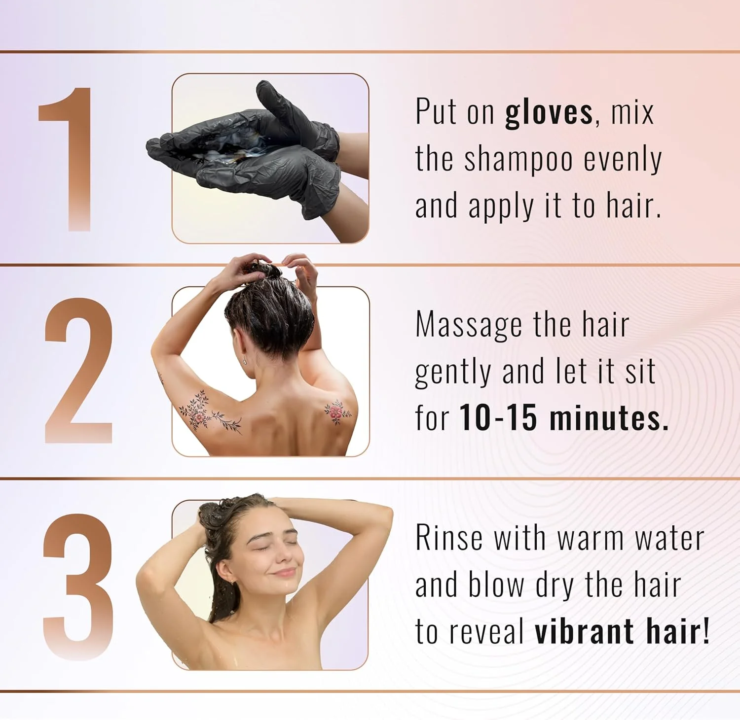 شامپو رنگ موی مشکی هربیش برای موهای سفید، شامپو رنگ مو 3 در 1، پوشش 100% موهای سفید، شامپو دائمی فوری برای آقایان و بانوان، ماندگاری طولانی و مناسب مسافرت، بدون آمونیاک، 30 میلی لیتر (بسته 5 عددی)