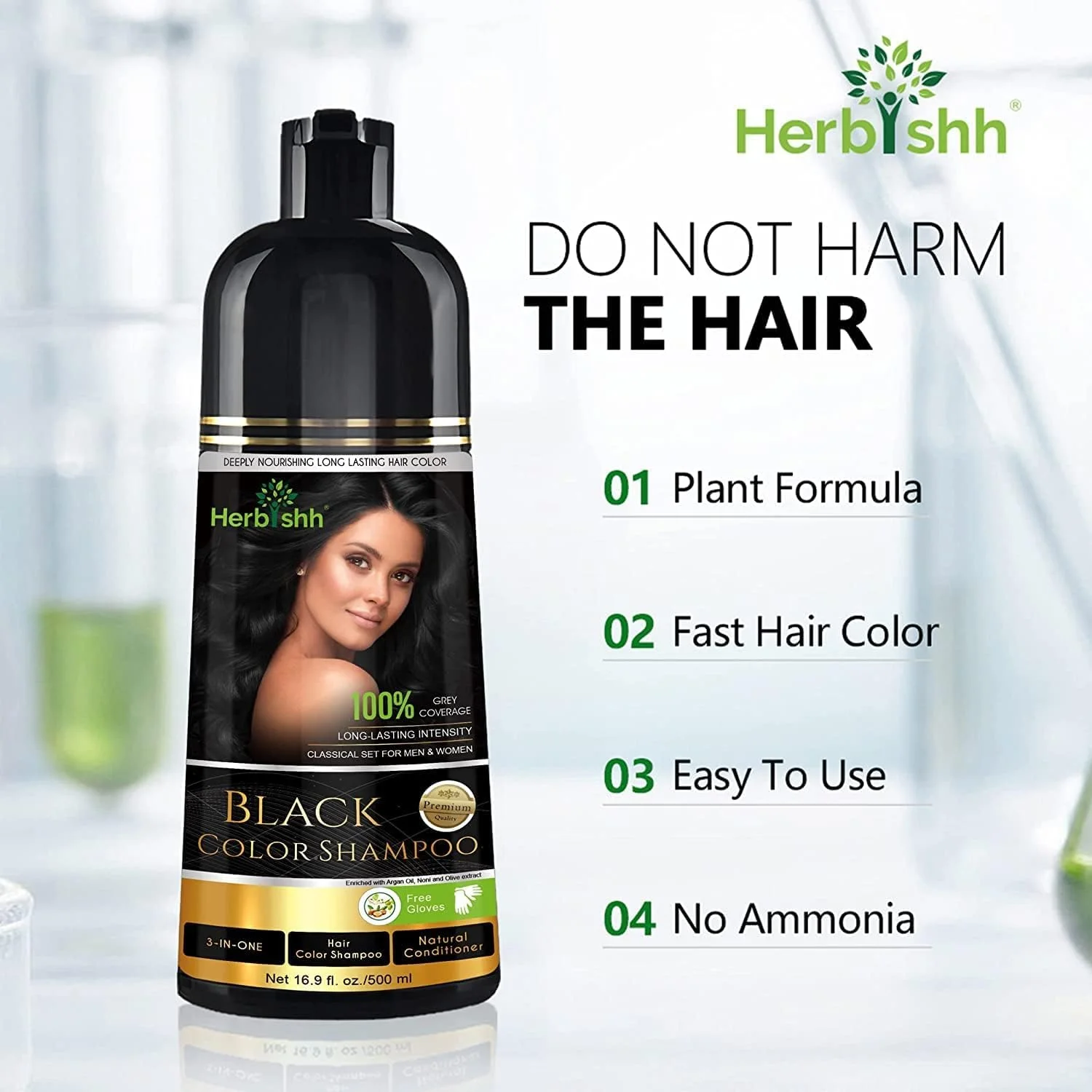 مجموعه شامپو تثبیت کننده رنگ مو هربیش شامل شامپو رنگ مو 500 میلی لیتر، روغن آرگان 30 میلی لیتر، ماسک مو آرگان و پرو کراتین 100 گرمی برای صاف کردن، درخشندگی و محافظت از مو برای آقایان و بانوان (مشکی)