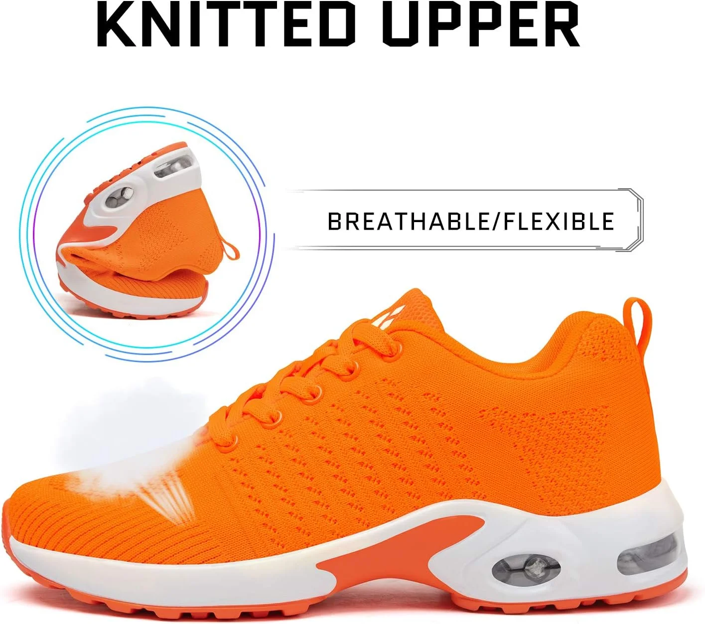 کفش ورزشی زنانه میشانشا، مناسب دویدن و پیاده روی، تنفس پذیر با بالشتک هوا، نارنجی، سایز 5.5 کفش ورزشی زنانه میشانشا، مناسب دویدن و پیاده روی، تنفس پذیر با بالشتک هوا، نارنجی، سایز 5.5