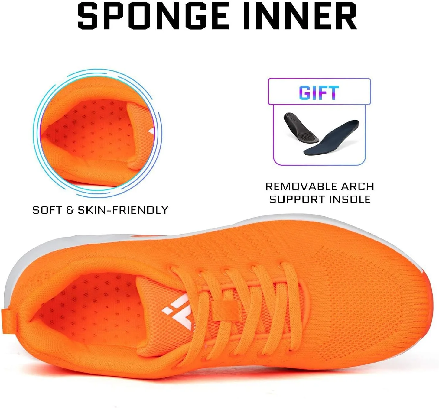 کفش ورزشی زنانه میشانشا، مناسب دویدن و پیاده روی، تنفس پذیر با بالشتک هوا، نارنجی، سایز 5.5 کفش ورزشی زنانه میشانشا، مناسب دویدن و پیاده روی، تنفس پذیر با بالشتک هوا، نارنجی، سایز 5.5