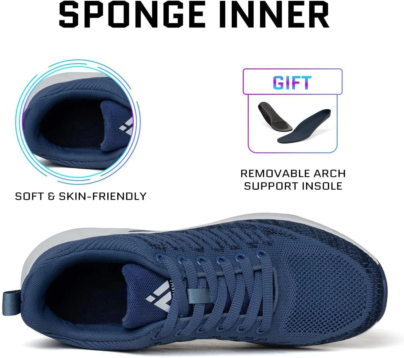 کفش های دویدن و پیاده روی زنانه میشانشا، کفش ورزشی تنفسی با بالشتک هوا، آبی ایرانی، سایز 9.5