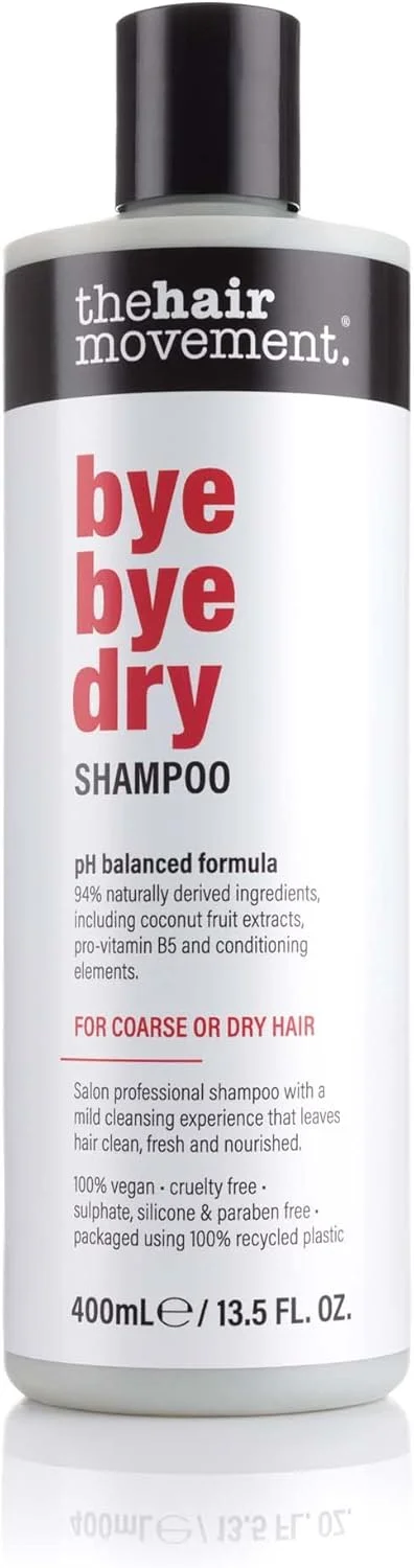The Hair Movement. شامپو خداحافظی با شامپو خشک (400 میلی لیتر) - بدون سولفات، بدون پارابن، شامپو مرطوب کننده - شامپو حرفه ای سالن برای تغذیه موهای خشک، پاک کننده ملایم - برای موهای زبر یا خشک