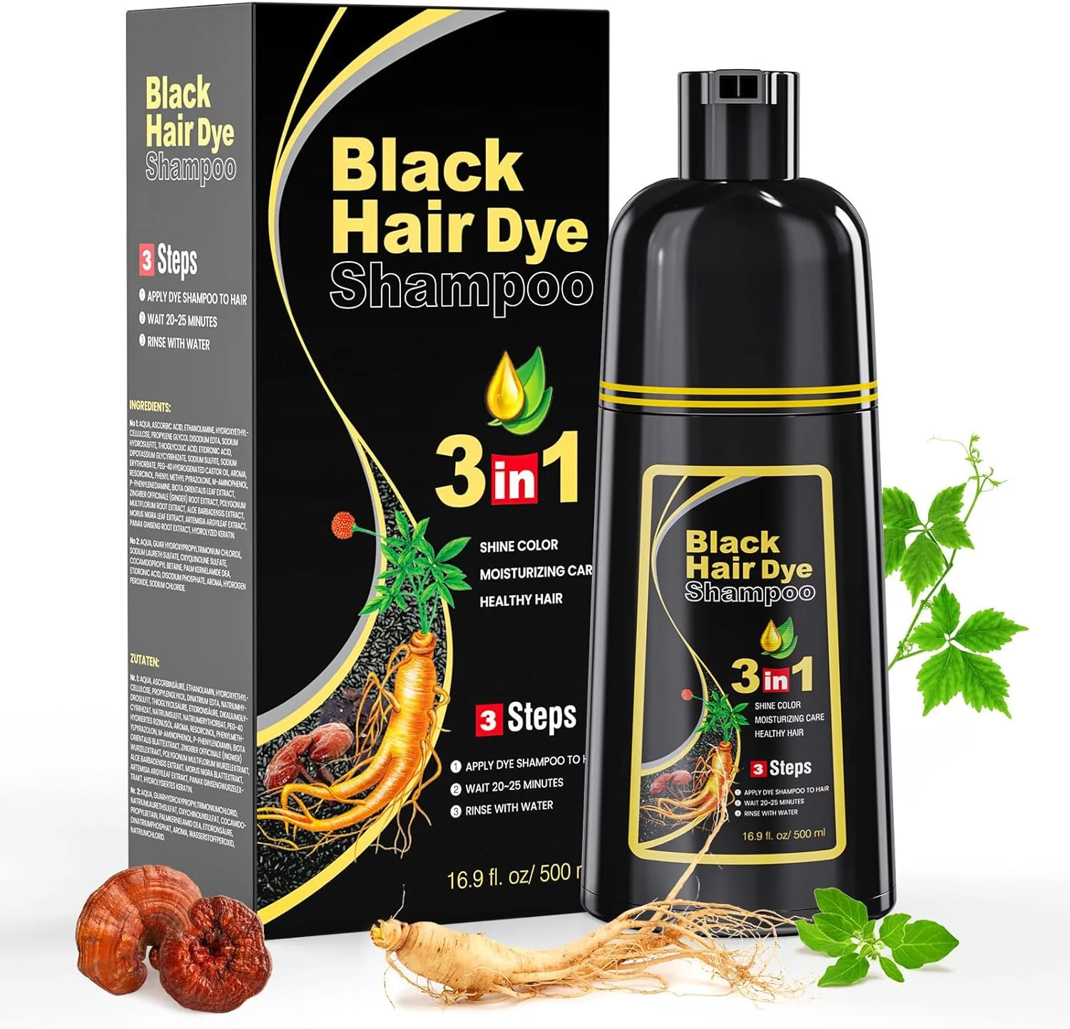 شامپو رنگ مو برای مردان و زنان - مشکی