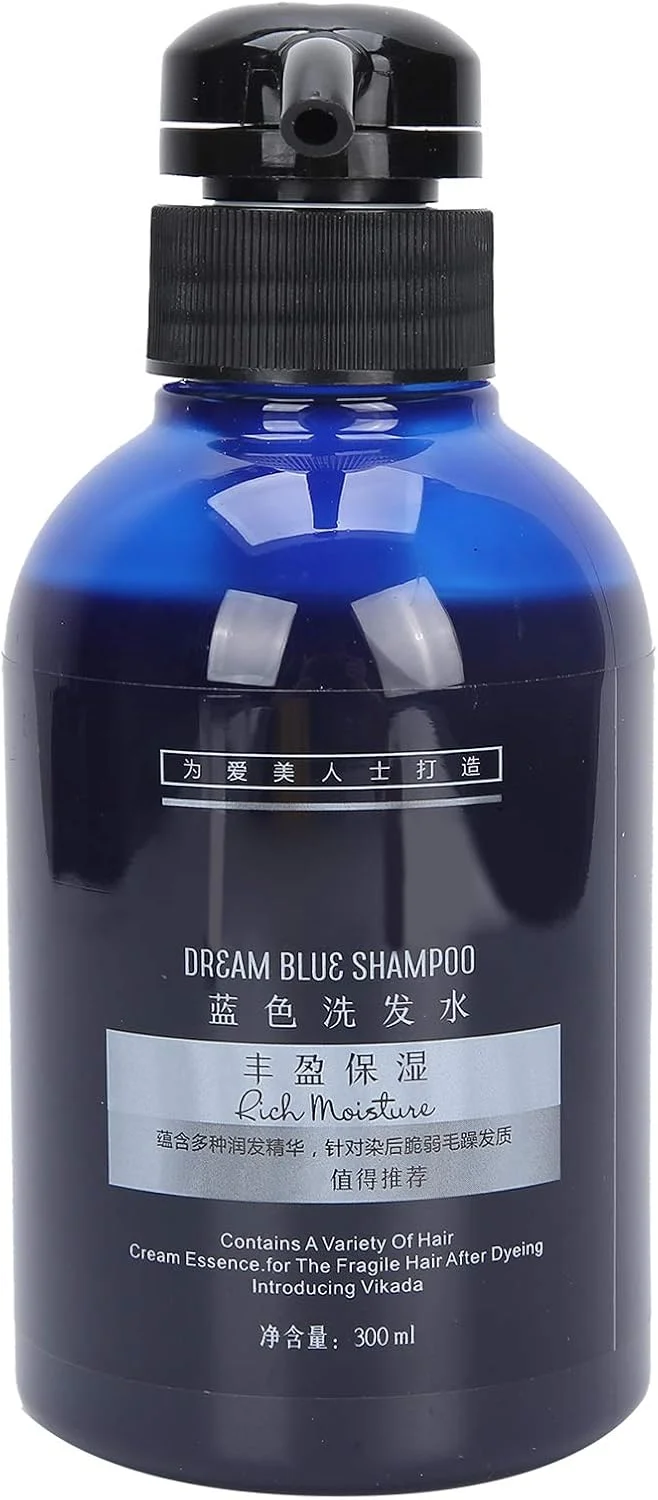 شامپو تثبیت کننده رنگ مو - شامپو مغذی برای حفظ رنگ مو - شامپو مراقبت از مو با مواد ایمن برای تمیز کردن روزانه مو، 300 میلی لیتر (آبی)