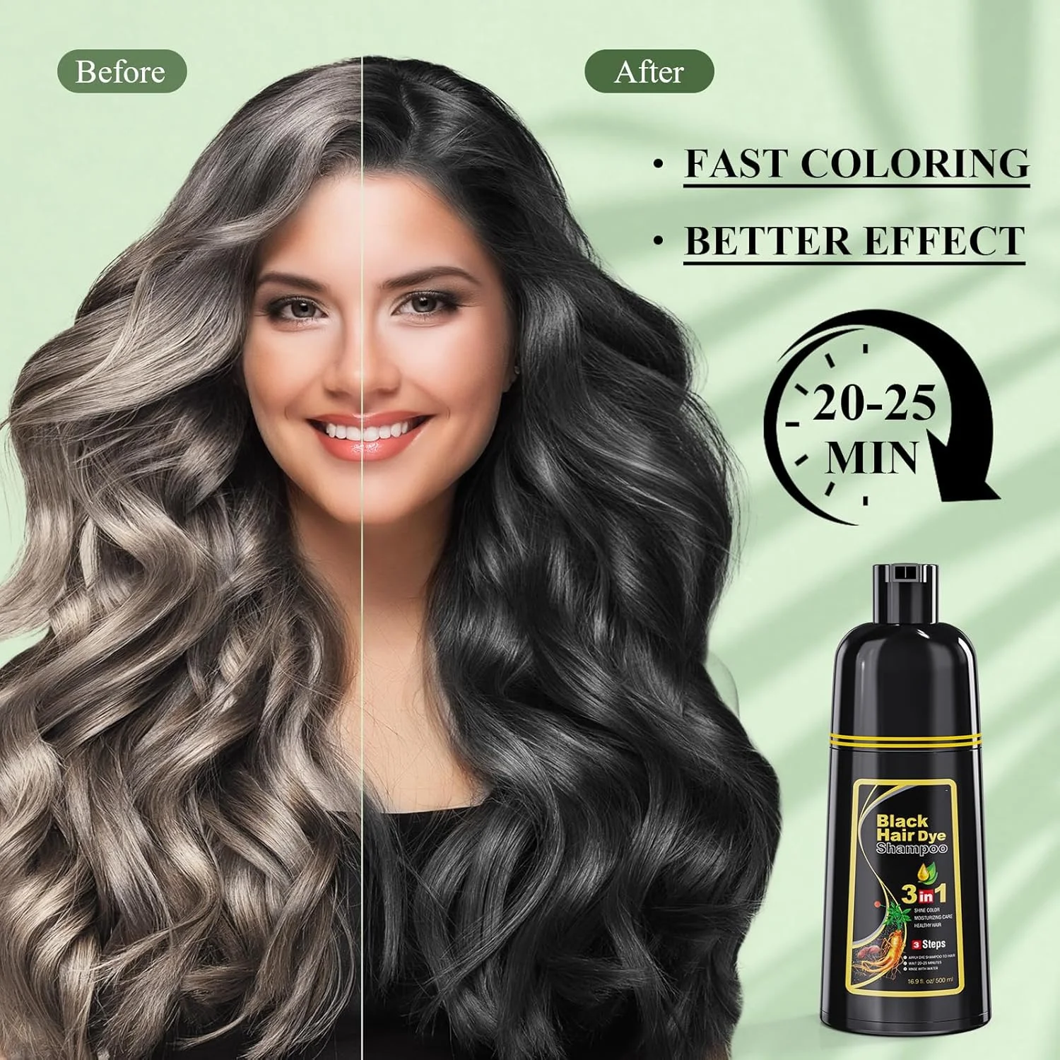 شامپو رنگ مو برای مردان و زنان - مشکی