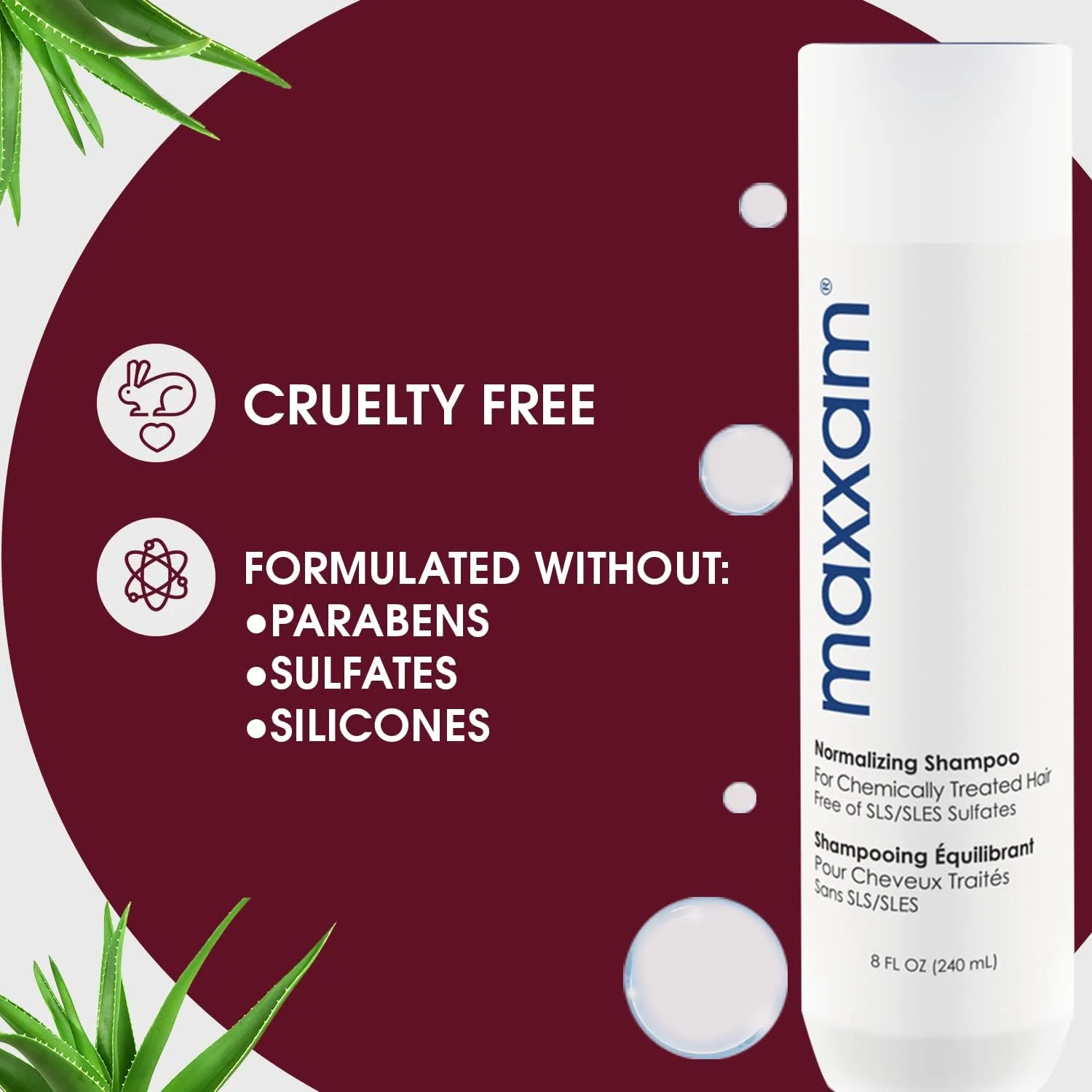 شامپو روزانه تنظیم کننده pH موهای معمولی مکسام هیر کلاب حاوی ضد آفتاب و مرطوب کننده، بدون سولفات، مناسب موهای رنگ شده، 295 میلی لیتر