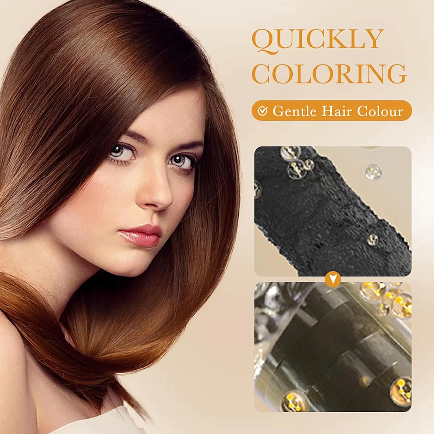 شامپو رنگ مو قهوه ای، شامپو رنگ مو - شامپو رنگ مو 500 میلی لیتری برای موهای سفید، پوشش 100% موهای سفید، استفاده آسان و سریع، مراقبت کامل از رنگ مو برای آقایان و بانوان