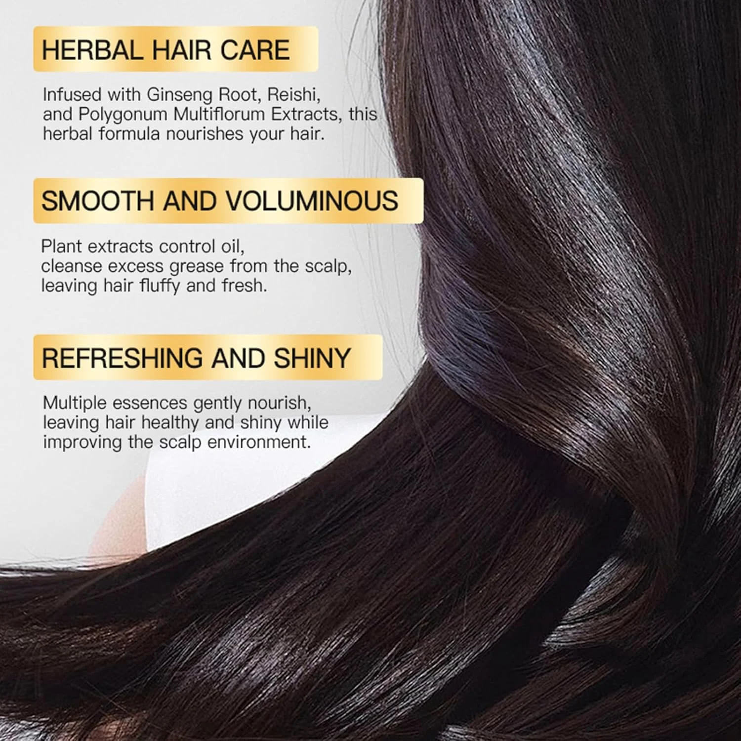 شامپو تیره کننده مو جینسینگ - پوشش طبیعی موهای خاکستری برای زنان و مردان، شامپو جینسینگ مغذی با عصاره های گیاهی، تقویت کننده موهای نازک، 200 میلی لیتر