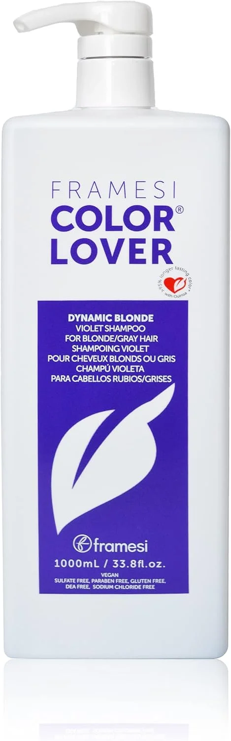شامپو بنفش مخصوص موهای بلوند FRAMESI Color Lover Dynamic Blonde، 1000 میلی لیتر، شامپو بدون سولفات، مناسب موهای رنگ شده، 1000 میلی لیتر شامپو بنفش مخصوص موهای بلوند FRAMESI Color Lover Dynamic Blonde، 1000 میلی لیتر، شامپو بدون سولفات، مناسب موهای رنگ شده، 1000 میلی لیتر
