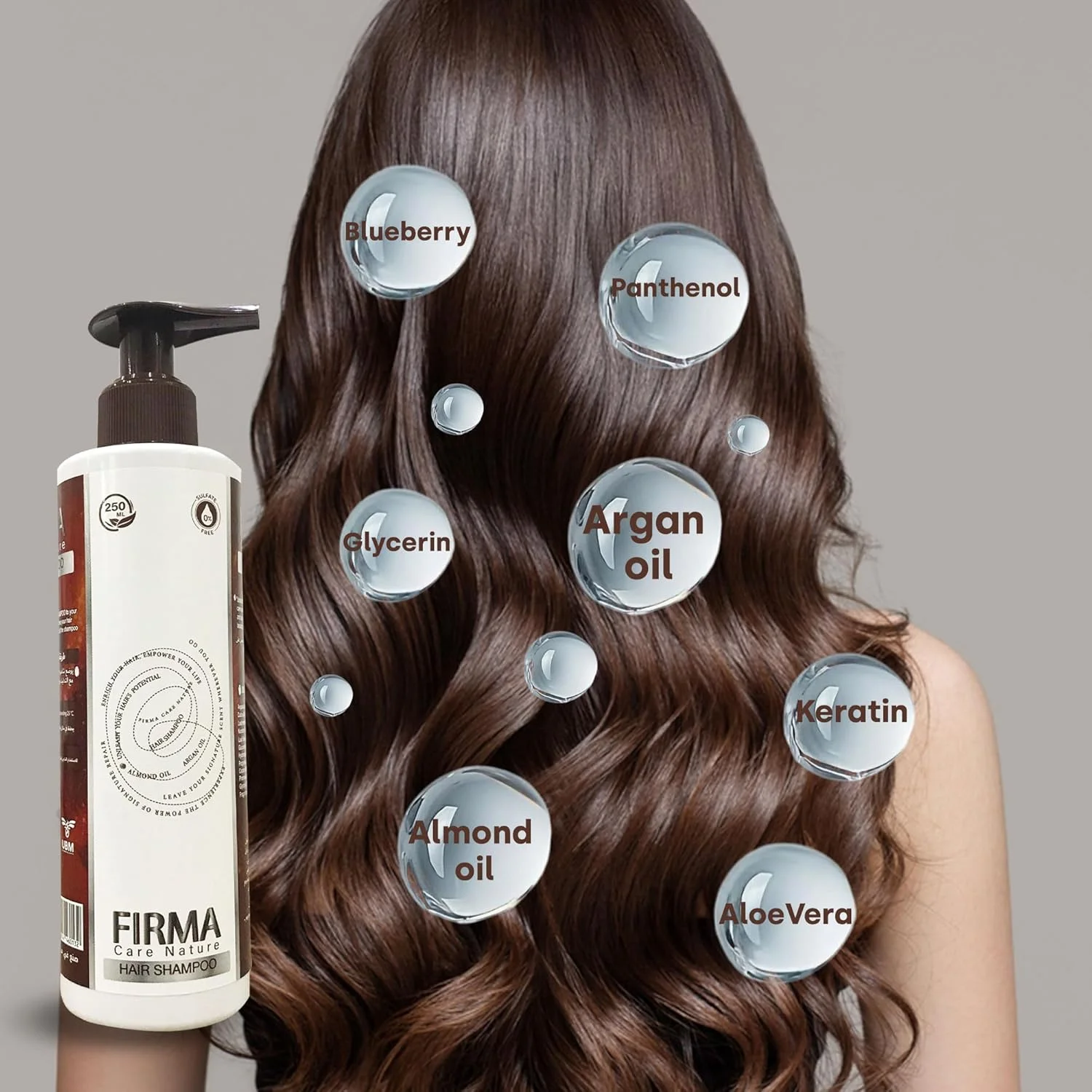 شامپو Firma - بدون سولفات - روغن بادام، روغن آرگان و کراتین - 250 میلی لیتر شامپو Firma - بدون سولفات - روغن بادام، روغن آرگان و کراتین - 250 میلی لیتر