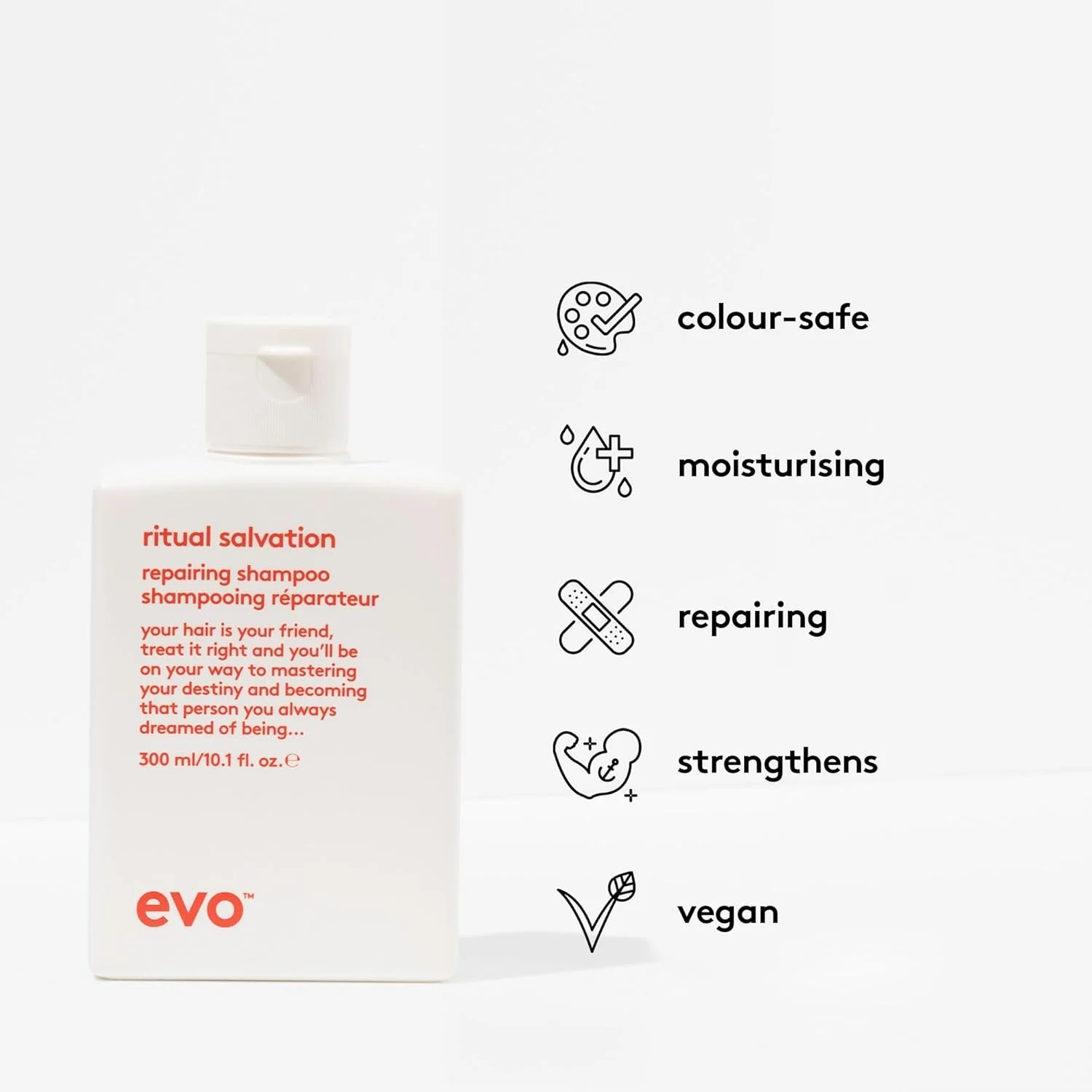 شامپو ترمیم کننده موهای خشک EVO Ritual Salvation، شامپو ضد وز برای آقایان و بانوان، شامپو ترمیم کننده مو برای تمیز کردن و تقویت مو، 300 میلی لیتر شامپو ترمیم کننده موهای خشک EVO Ritual Salvation، شامپو ضد وز برای آقایان و بانوان، شامپو ترمیم کننده مو برای تمیز کردن و تقویت مو، 300 میلی لیتر