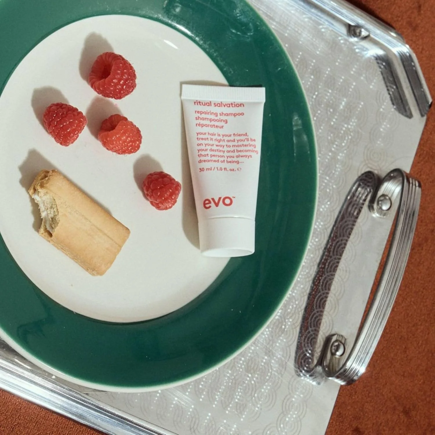 شامپو ترمیم کننده EVO Ritual Salvation - به آرامی تمیز می کند، موهای آسیب دیده و شکننده را درمان می کند و از رنگ مو محافظت می کند - سایز مسافرتی، 30 میلی لیتر شامپو ترمیم کننده EVO Ritual Salvation - به آرامی تمیز می کند، موهای آسیب دیده و شکننده را درمان می کند و از رنگ مو محافظت می کند - سایز مسافرتی، 30 میلی لیتر