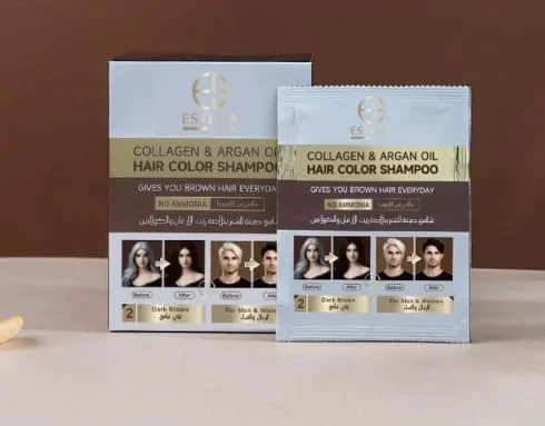 شامپو رنگ مو کلاژن و روغن آرگان استلین، بدون آمونیاک، 10 بسته 25 میلی لیتری شامپو رنگ مو کلاژن و روغن آرگان استلین، بدون آمونیاک، 10 بسته 25 میلی لیتری