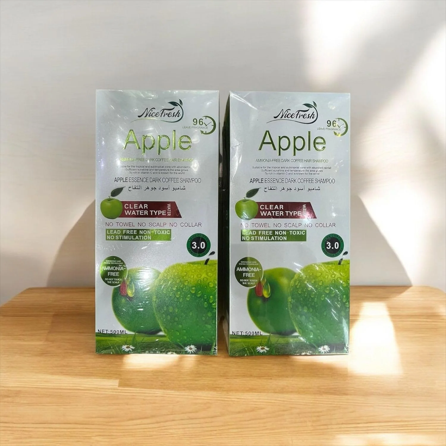 شامپو رنگ مو بدون آمونیاک با عصاره سیب، بدون سرب، غیر سمی، بدون تحریک، ماندگاری 96 ساعته (3.0 قهوه ای تیره (2 عدد)) شامپو رنگ مو بدون آمونیاک با عصاره سیب، بدون سرب، غیر سمی، بدون تحریک، ماندگاری 96 ساعته (3.0 قهوه ای تیره (2 عدد))