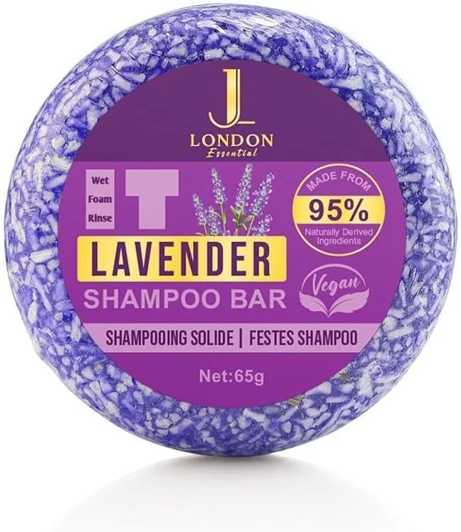 شامپو بار اسطوخودوس JL Essential، ساخته شده با 95% مواد طبیعی برای پاکسازی ملایم مو، رشد و مراقبت از پوست سر، راه حل سازگار با محیط زیست و بدون تست حیوانی برای انواع مو 65 گرم شامپو بار اسطوخودوس JL Essential، ساخته شده با 95% مواد طبیعی برای پاکسازی ملایم مو، رشد و مراقبت از پوست سر، راه حل سازگار با محیط زیست و بدون تست حیوانی برای انواع مو 65 گرم