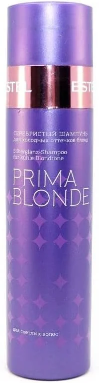 شامپو نقره ای استل پریما بلوند برای موهای بلوند، دکلره شده و هایلایت شده، فرمول بنفش خنثی کننده زردی و تناژهای برنجی، تقویت کننده رنگ های سرد و دودی، مراقبت ملایم و محافظ رنگ، 250 میلی لیتر