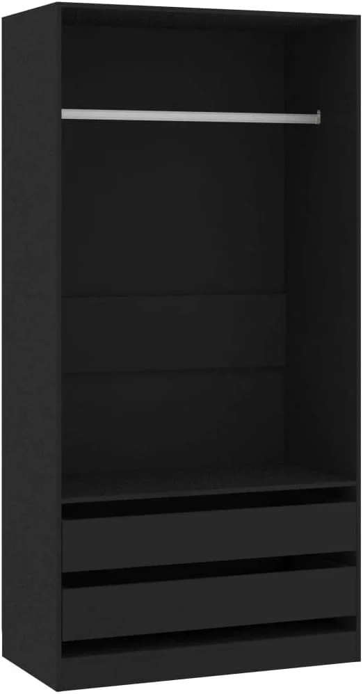 کمد لباس ویدا ایکس ال مشکی 100x50x200 سانتی متر چوب مهندسی شده