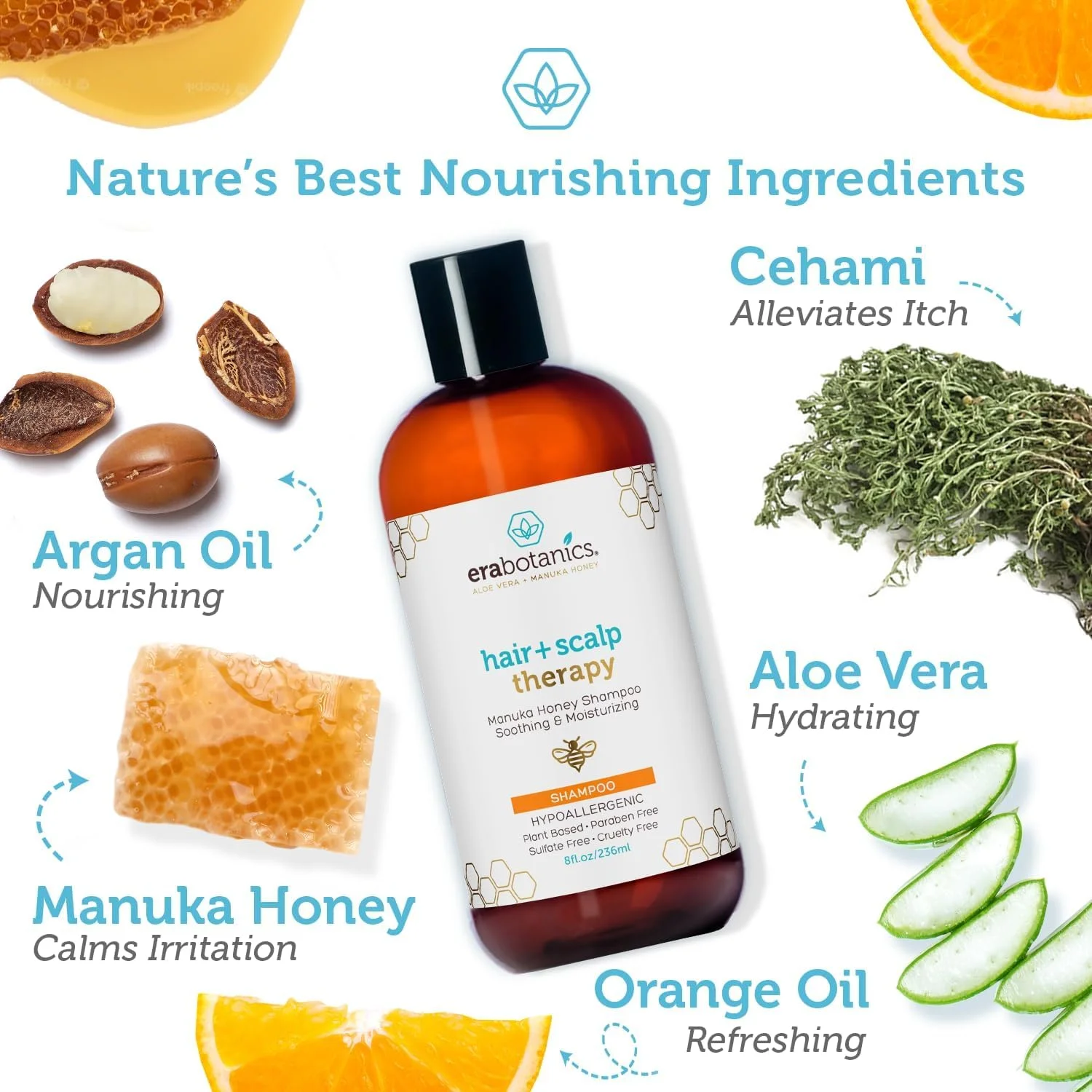 شامپو بدون سولفات Era Organics برای پوست سر خارش دار - شامپو مرطوب کننده برای پوست سر خشک، خارش دار و موهای آسیب دیده، وز، چرب با آلوئه ورا، عسل مانوکا و موارد دیگر - متعادل کننده PH، بدون پارابن 236 میلی لیتر شامپو بدون سولفات Era Organics برای پوست سر خارش دار - شامپو مرطوب کننده برای پوست سر خشک، خارش دار و موهای آسیب دیده، وز، چرب با آلوئه ورا، عسل مانوکا و موارد دیگر - متعادل کننده PH، بدون پارابن 236 میلی لیتر