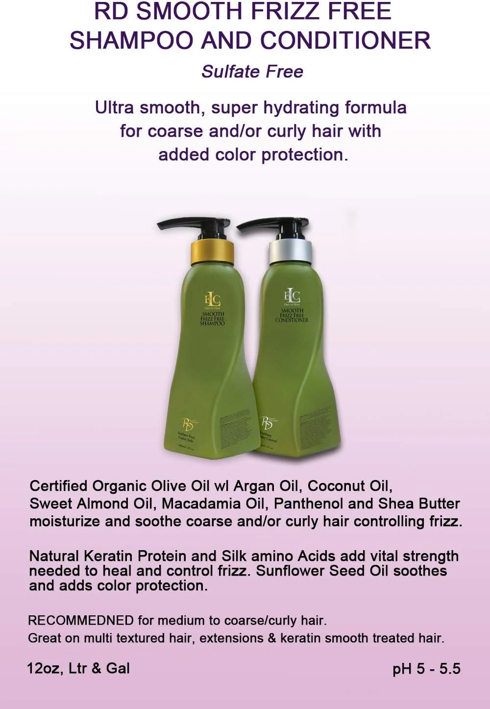 شامپو صاف کننده و ضد وز مو ELC Dao of Hair حجم 360 میلی لیتر، بدون سولفات، محافظ رنگ مو، صاف کننده، ضد وز، ضد رطوبت، مرطوب کننده و تقویت کننده. مناسب برای موهای فر یا صاف، کنترل وز مو