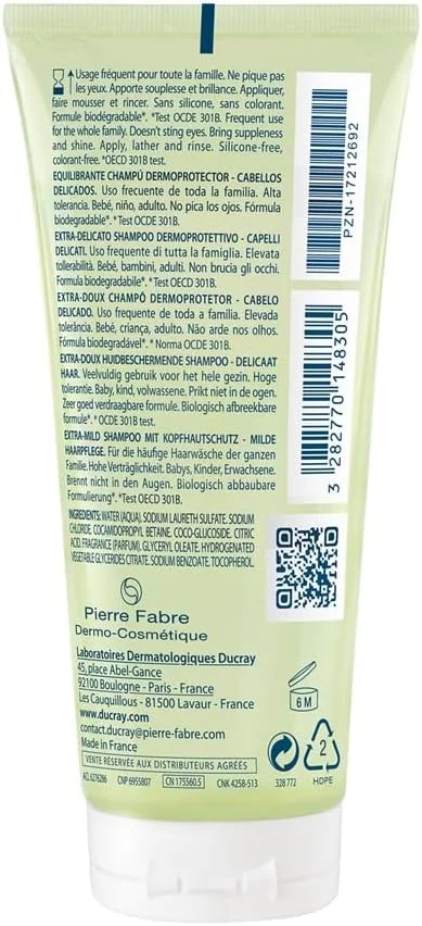شامپو Ducray Extra Doux شامپو محافظت کننده درمو شامپو Ducray Extra Doux شامپو محافظت کننده درمو