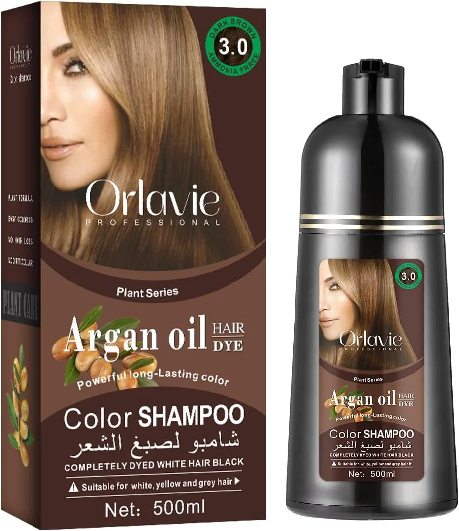شامپو رنگ موی روغن آرگان اورلاوی قهوه ای تیره بدون آمونیاک 500 میلی لیتر شامپو رنگ موی روغن آرگان اورلاوی قهوه ای تیره بدون آمونیاک 500 میلی لیتر
