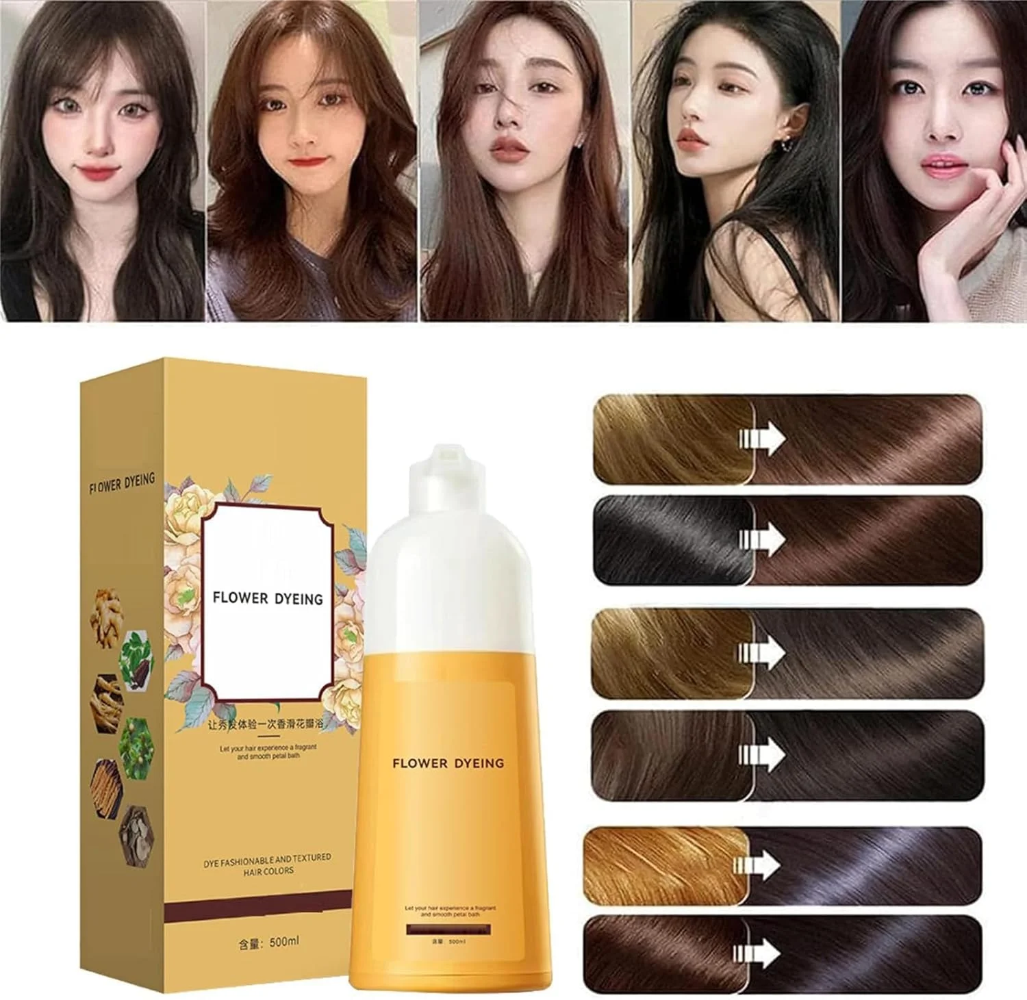 شامپو رنگ مو گل رز ژاپنی 2025، رنگ موی مغذی گیاهی، شامپو رنگ موی ماندگار و طبیعی، رنگ کننده موی شامپویی، برای پوشش موهای سفید (مشکی) شامپو رنگ مو گل رز ژاپنی 2025، رنگ موی مغذی گیاهی، شامپو رنگ موی ماندگار و طبیعی، رنگ کننده موی شامپویی، برای پوشش موهای سفید (مشکی)