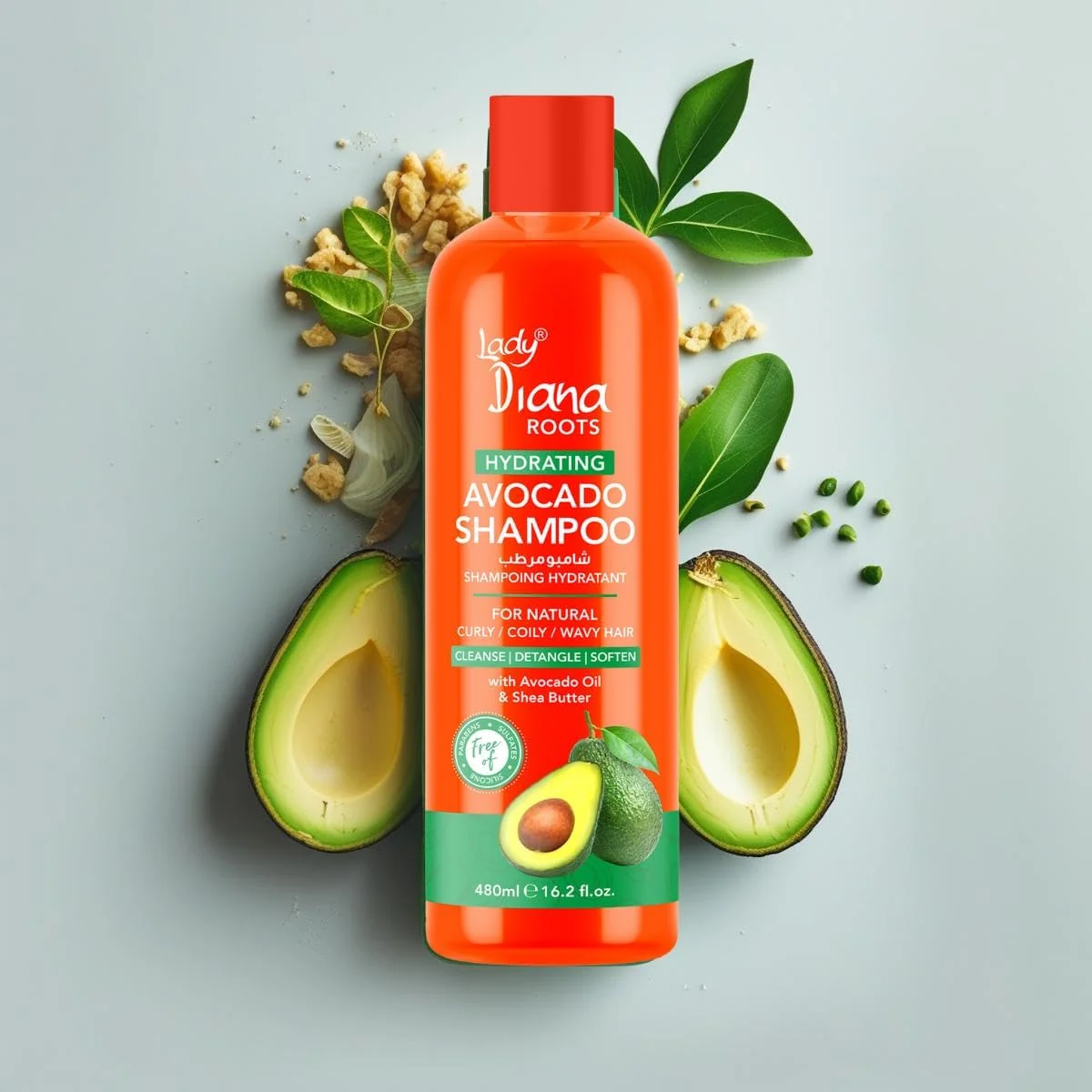 شامپو آبرسان آووکادو و شی لیدی دایانا روتس 480 میلی لیتر | شستشوی ملایم و مغذی مو | موهای نرم، صاف و سالم | کاهش وز و تقویت مو شامپو آبرسان آووکادو و شی لیدی دایانا روتس 480 میلی لیتر | شستشوی ملایم و مغذی مو | موهای نرم، صاف و سالم | کاهش وز و تقویت مو