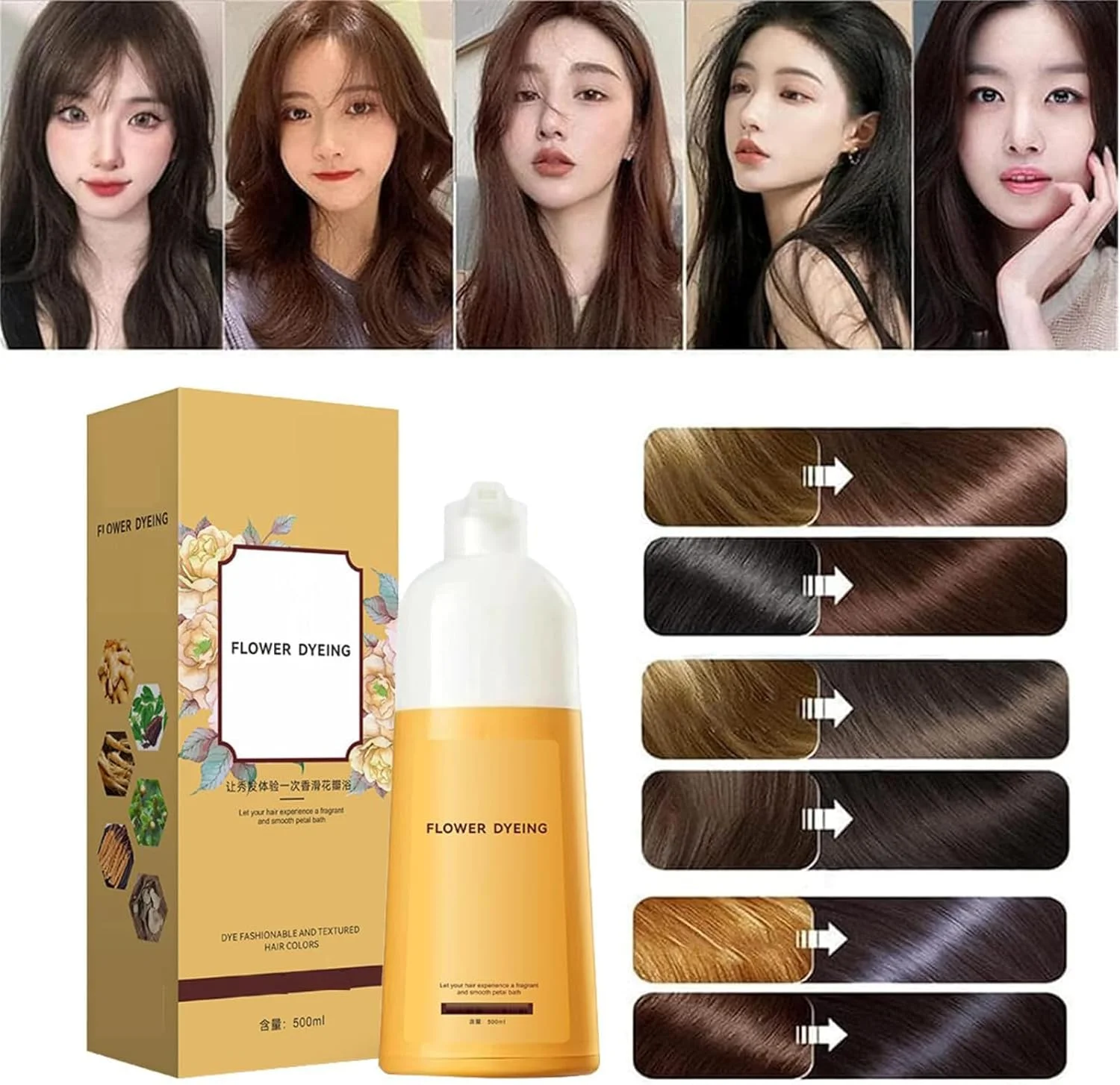 شامپو رنگ مو رز گلبرگ ژاپنی، شامپو رنگ موی طبیعی و ماندگار، رنگ موی مغذی گیاهی، برای پوشش موهای سفید، نرم کننده و درخشان کننده مو برای آقایان و بانوان، استفاده آسان (قهوه ای) شامپو رنگ مو رز گلبرگ ژاپنی، شامپو رنگ موی طبیعی و ماندگار، رنگ موی مغذی گیاهی، برای پوشش موهای سفید، نرم کننده و درخشان کننده مو برای آقایان و بانوان، استفاده آسان (قهوه ای)