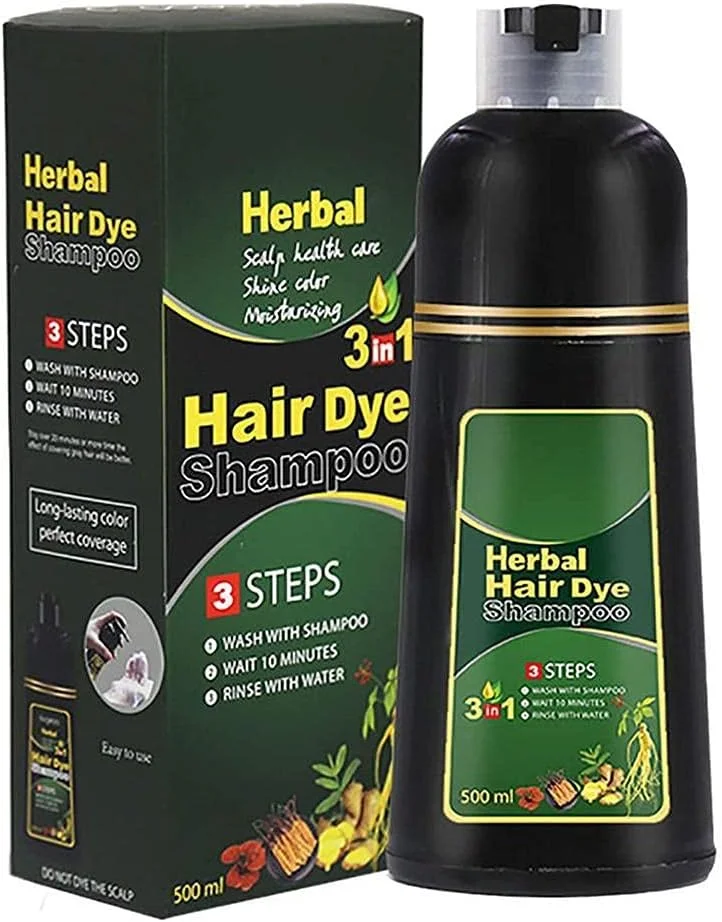 شامپو رنگ موی گیاهی 10 دقیقه ای، شامپو تیره کننده موی گیاهی 3 در 1، شامپو رنگ موی طبیعی، رنگ موی گیاهی فوری، رنگ کردن مو در چند دقیقه، مراقبت از موهای شما، 500 میلی لیتر (قهوه ای)