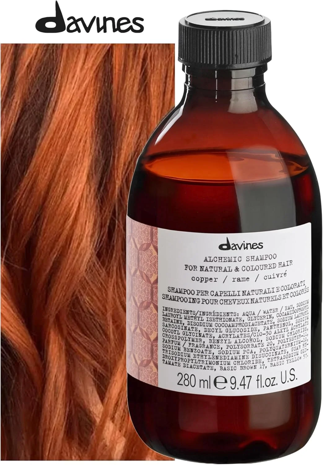 شامپو تقویت کننده رنگ مو داوینس آلکیمیک - مسی (برای موهای طبیعی و رنگ شده) 280ml/9.46oz شامپو تقویت کننده رنگ مو داوینس آلکیمیک - مسی (برای موهای طبیعی و رنگ شده) 280ml/9.46oz