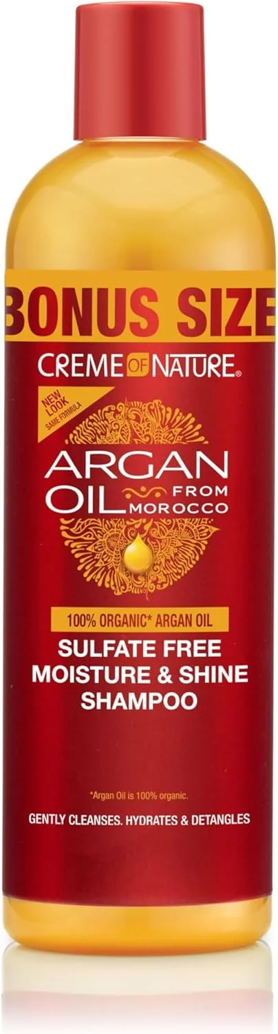 شامپو بدون سولفات روغن آرگان مراکشی کرم آف نیچر، سایز بزرگ 450 میلی لیتر، برای رطوبت و درخشش