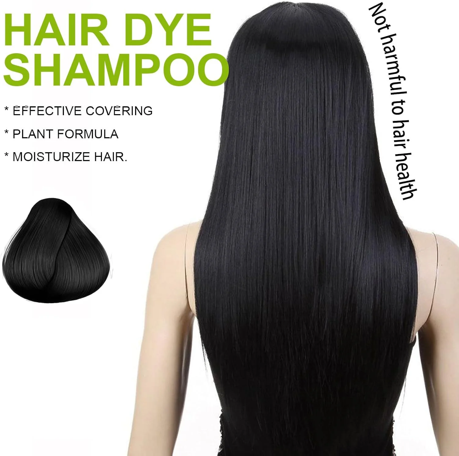 شامپو رنگ مو، شامپو رنگ موی طبیعی، پوشش رنگ مو برای موهای سفید، شامپو رنگ موی نیمه دائمی، استفاده آسان، 100 میلی لیتر (مشکی) شامپو رنگ مو، شامپو رنگ موی طبیعی، پوشش رنگ مو برای موهای سفید، شامپو رنگ موی نیمه دائمی، استفاده آسان، 100 میلی لیتر (مشکی)