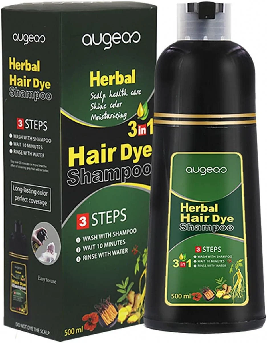 شامپو رنگ مو گیاهی 3 در 1، شامپو رنگ مو گیاهی طبیعی مراقبت از مو بدون آسیب به پوست سر، رنگ مو چند رنگ، شامپو تیره کننده مو گیاهی 10 دقیقه ای، برای آقایان و بانوان