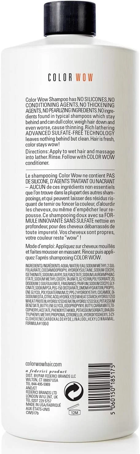 شامپو کالر واو - شامپو کالر سکیوریتی 1 لیتری - شامپو سیلیکونی برای انواع مو و موهای رنگ شده - رنگ مو را مانند روز اول تازه نگه می دارد.