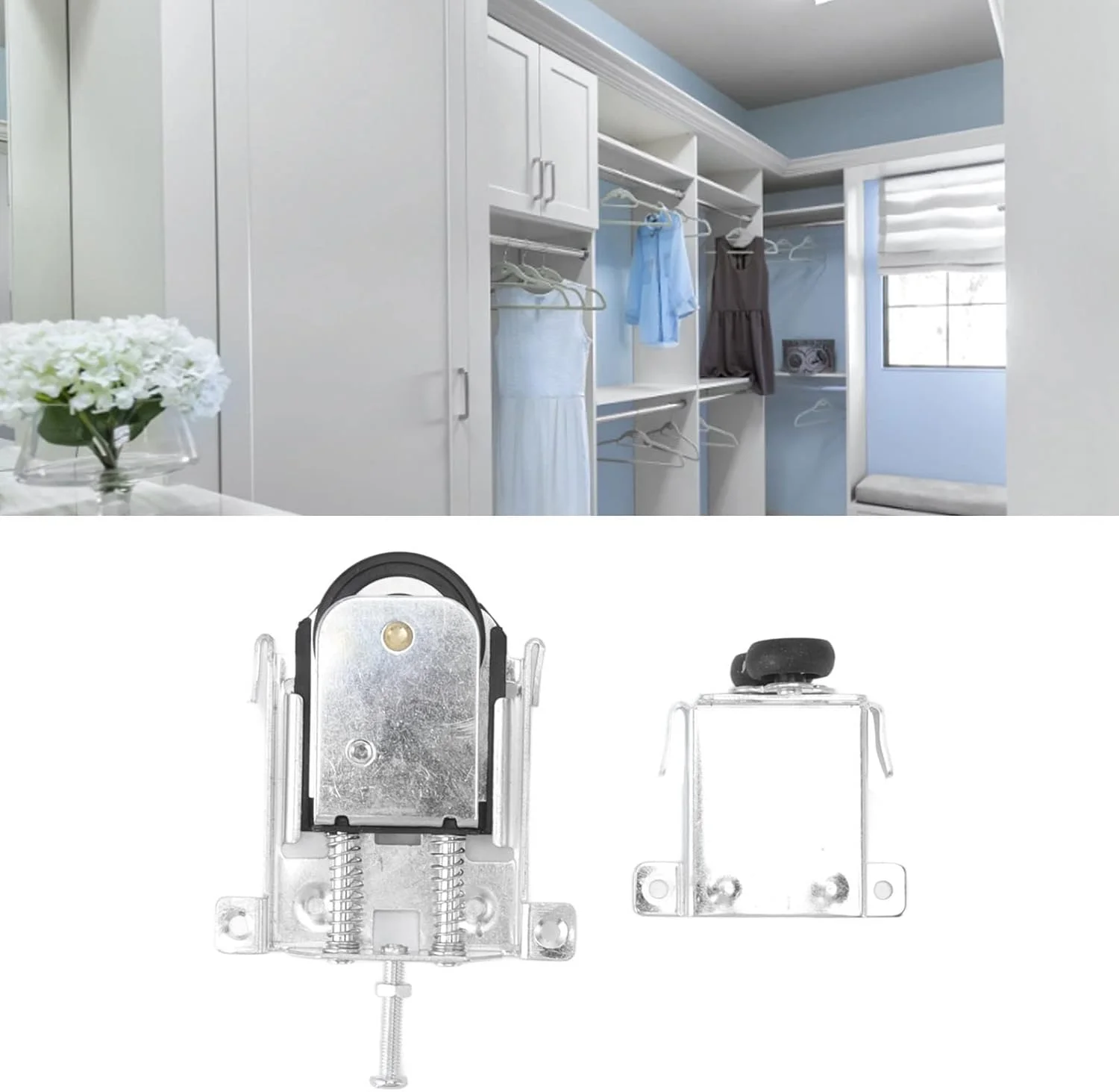 قرقره کمد لباس، طراحی بادامک نصب ساده قرقره درب کابینت مبلمان نصب روکار برای اتاق خواب (کوچک) قرقره کمد لباس، طراحی بادامک نصب ساده قرقره درب کابینت مبلمان نصب روکار برای اتاق خواب (کوچک)